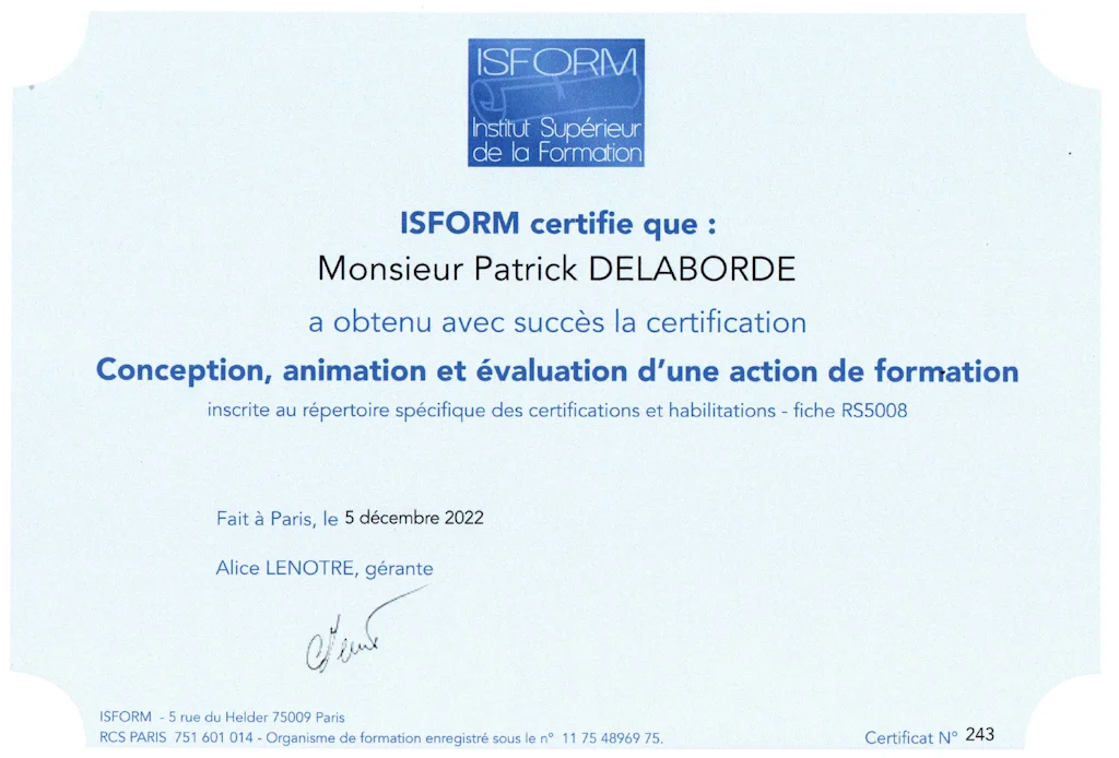 Certificat de Formateur
